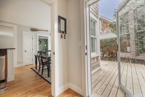 Access the backyard, just off the main living