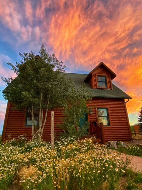 Cabin at sunset, we have some amazing sunsets!