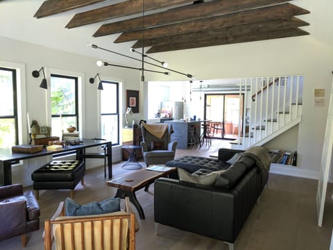 Living area | Fireplace, books, stereo