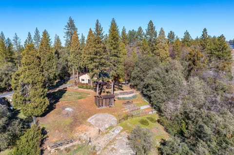 Aerial view of the property.