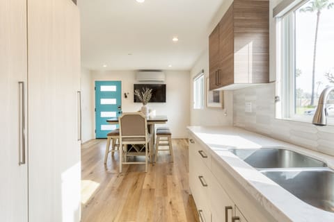 Dining area and kitchen.
