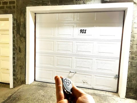 You have your own private garage, as well as off street visitor parking.