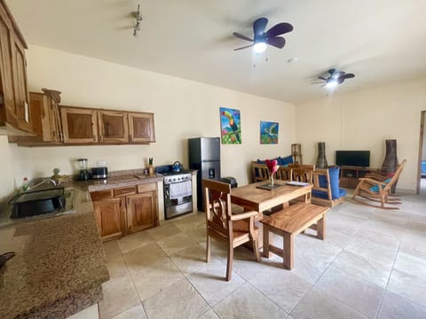 Fridge, oven, stovetop, coffee/tea maker