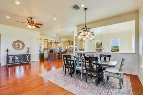 Formal dining area with seating for 8 guests