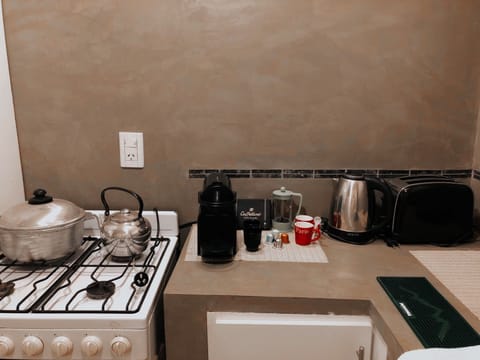 Fridge, oven, stovetop, electric kettle