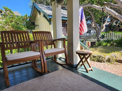 Relax in a rocking chair on the front porch.