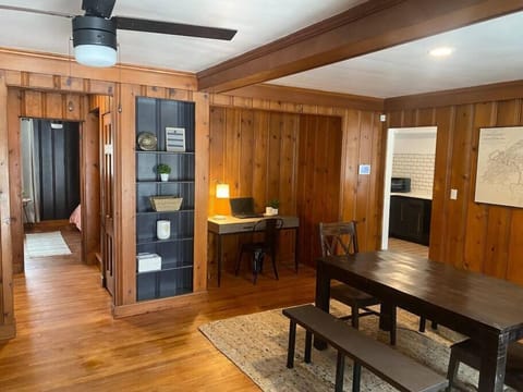 Main area and desk space to set up a mobile office.