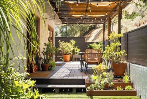 Sunny, private back patio.