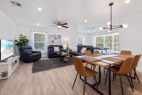 Dining table fits 8 people