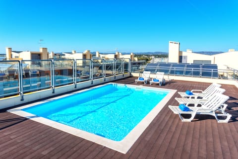 Outdoor pool, a rooftop pool