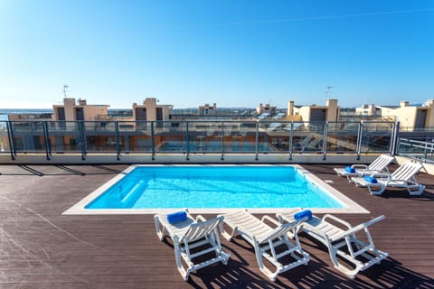 Outdoor pool, a rooftop pool