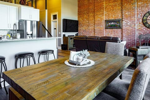 Breakfast bar seating or the option to dine at the large table with cloth chairs for your comfort.  Great for entertaining guests.