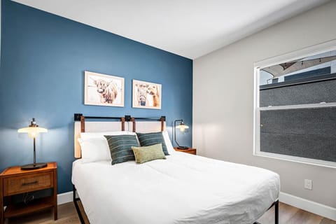 Your personal haven of relaxation—this queen-size bed awaits. ️