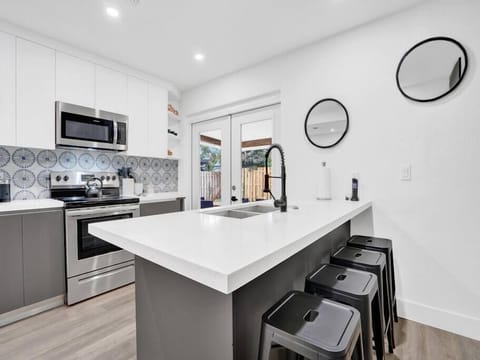 Kitchen island with seating for four
