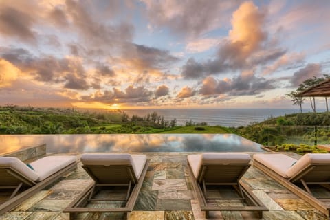 An infinity pool, a heated pool