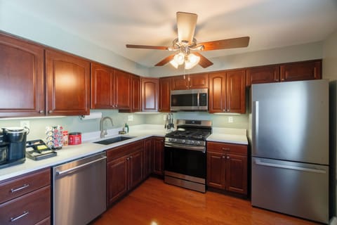 Kitchen is stocked with everything you’ll need to make and enjoy a perfect meal.