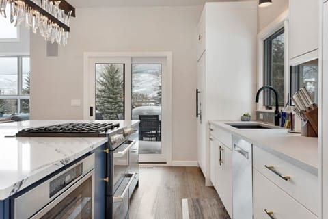 Kitchen with Deck in Background