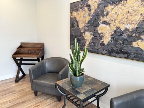 This little seating area faces the dining room. My favorite spot to camp out