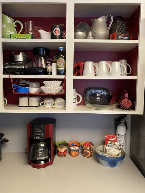 Coffee station with coffeemaker, filters, sweetener, creamer and coffee!
