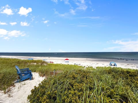 On the beach, beach towels