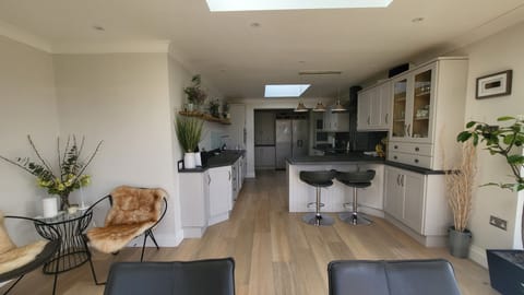 Kitchen looking back from indoor dining area