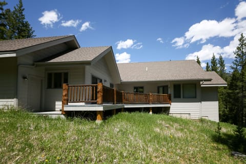 Rear deck with pellet smoker/grill