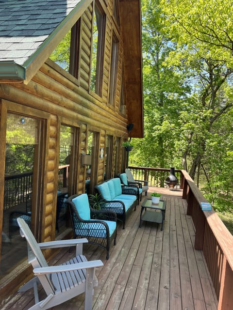 View off back deck looking at lake.