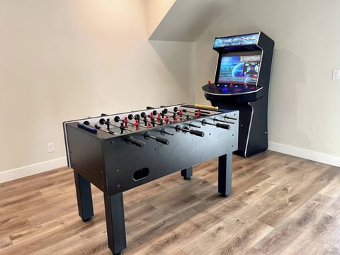 Fooseball and arcade game