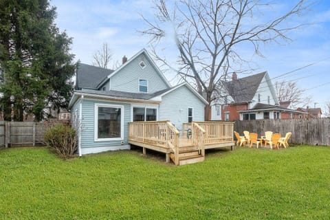 Enjoy a fenced-in backyard with firepit and brand new deck.