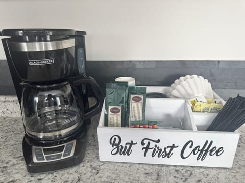 Coffee Bar stocked for guests use.