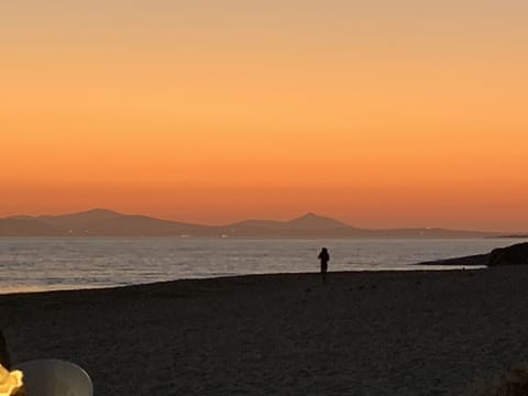 Beach nearby, sun loungers