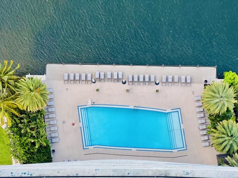 Outdoor pool, a rooftop pool