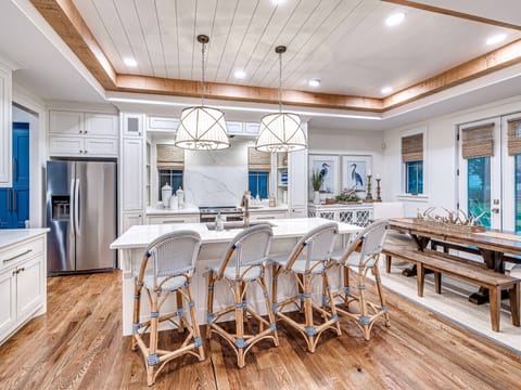 Great kitchen for entertaining.  Lots of room, fully equipped and ample seating.