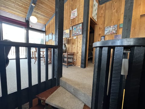 Top of stairs leading to the great room.  