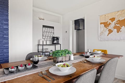 Enjoy dining in our 10-seater dining table or try the restaurants/bars within just a few steps away.