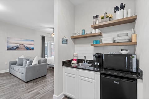 Kitchenette with mini refrigerator