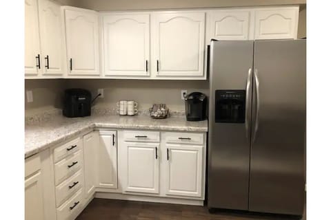 Full size fridge, microwave, oven.