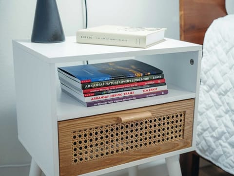 BR 2 | We have added about every local book on the area we could get our hands on to this room.  Art, the trails, food, you name it.  Got questions about what to do in Bentonville TAKE A LOOK!!!