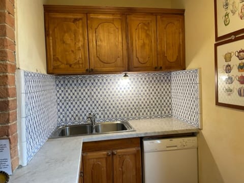 Brown, Kitchen Sink, Cabinetry, Sink, Property, Tap, Countertop, Building, Wood, Plumbing Fixture