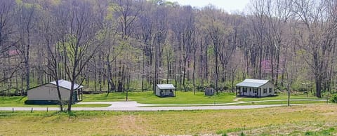 Polebarn, bunkhouse, outhouse, main cabin