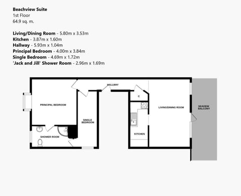 Beachview Self Catering Apartment floor plan