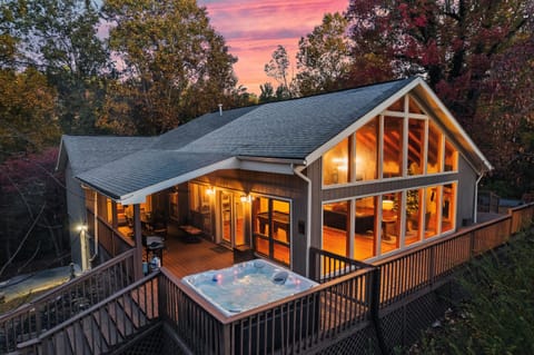 Beautiful wraparound deck for entertaining