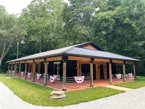 Welcome! This is it! There is parking to the right of the lodge.