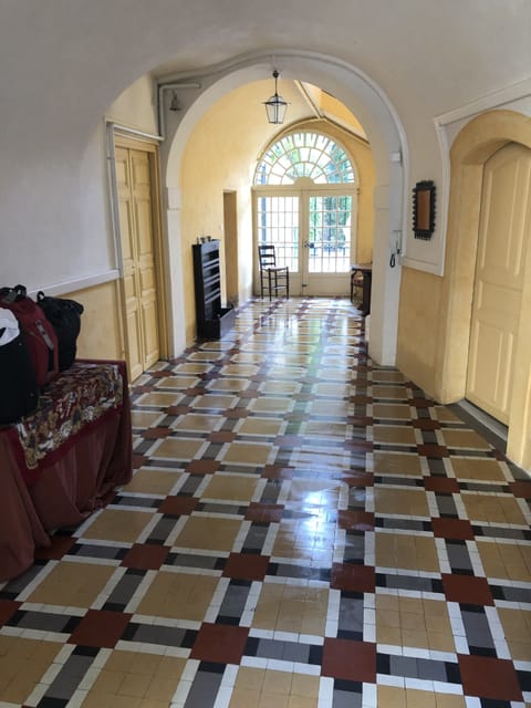 The grand entrance hallway to the property