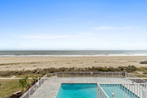 On the beach, sun loungers