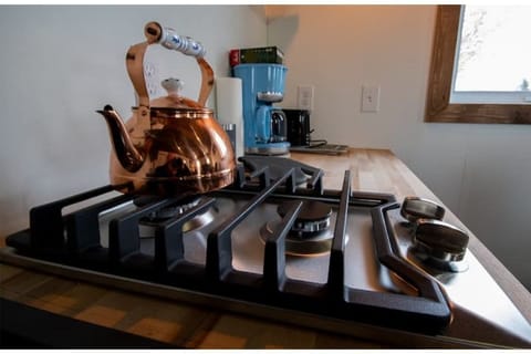 Fridge, oven, coffee/tea maker, electric kettle
