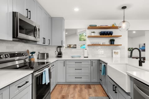 The kitchen is stocked with all of the amenities of home!