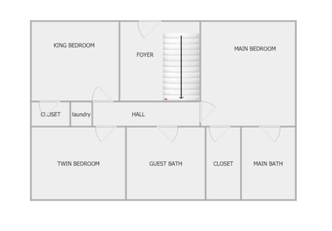 Rough sketch of second floor plan 