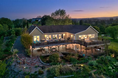 Sunset glow of the property.