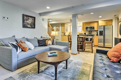 TV, fireplace, books